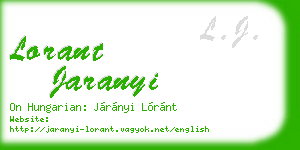 lorant jaranyi business card