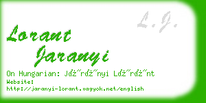 lorant jaranyi business card